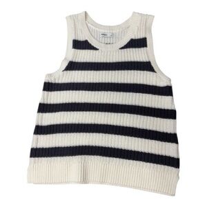 Sonoma Striped Knit Sleeveless Sweater/Vest size Large  (charcoal and ivory)